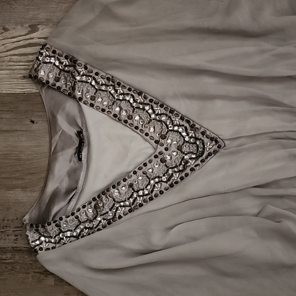 Uptown Vibe Beaded V Neck Dress - Picture 2 of 7